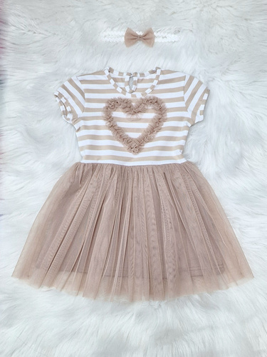 Gracja Bambarillo Kurzarmkleid, Beige