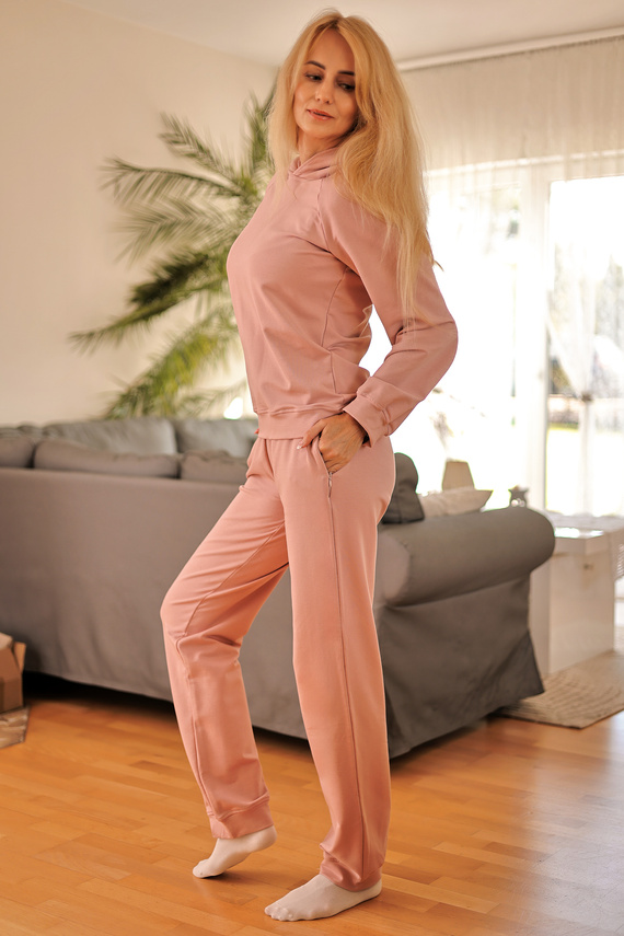 Brav Mirale Damen-Trainingsanzug | Bequemes Baumwollset | Polnische Produktion – rosa
