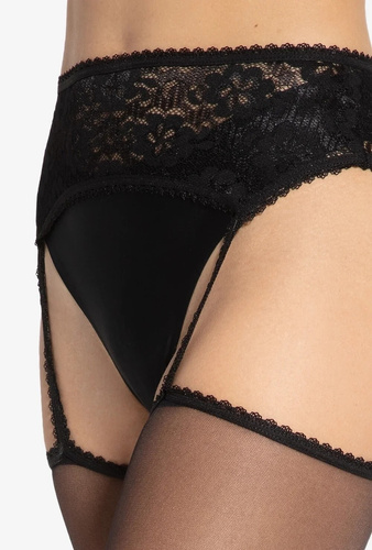 Gatta Babette 02 Strip Panty Nero – Damenstrumpfhose mit Spitze aus Lycra