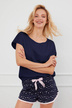 Kurzer Schlafanzug - navy blau