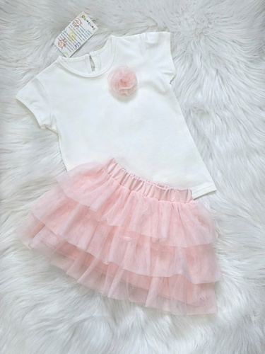 Mädchenbluse Bambarillo creme elegant bequem für Mädchen Alltag pink
