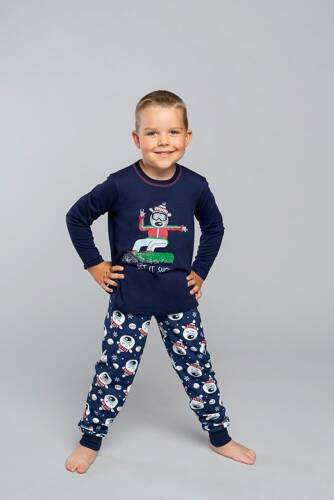 Balu Schlafanzug für Jungen lang. ärmel, Hose Italian Fashion - marineblau
