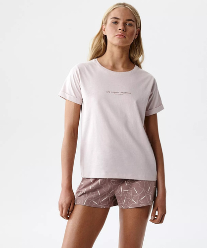 Atlantic NLP-508 Damen Pyjama 100% Baumwolle Kurzarm Set