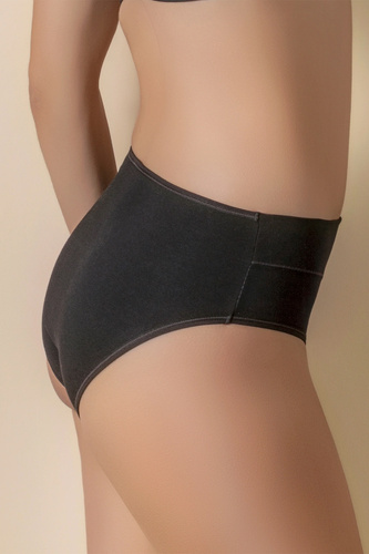 Figi wysokie Selene 401 bawełniane czarne, dwupak, wygodny wysoki stan