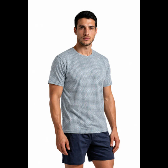Sesto Senso 2723/11 Granat Herren Baumwoll-Pyjama Kurz 100% Baumwolle