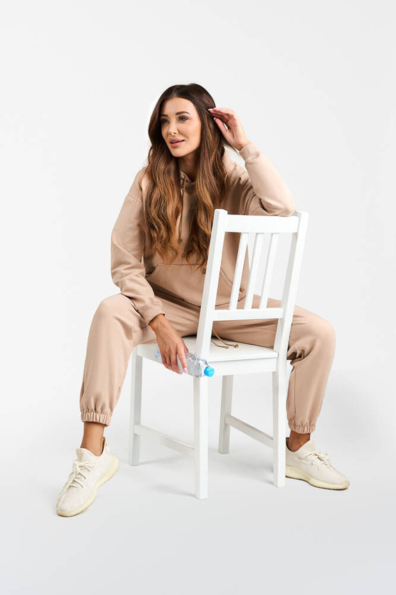 Viva Damen Sweatshirt mit Kapuze Fashion - beige 