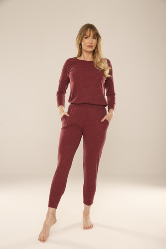 305 Paula Damen-Pyjama-Anzug - kastanienbraun