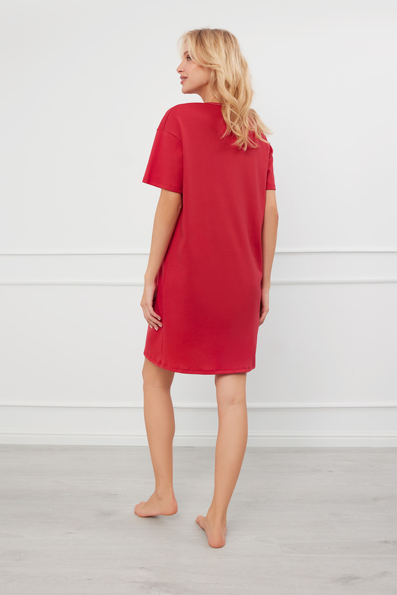 Evora kurzärmeliges Nachthemd Italian Fashion- rot 