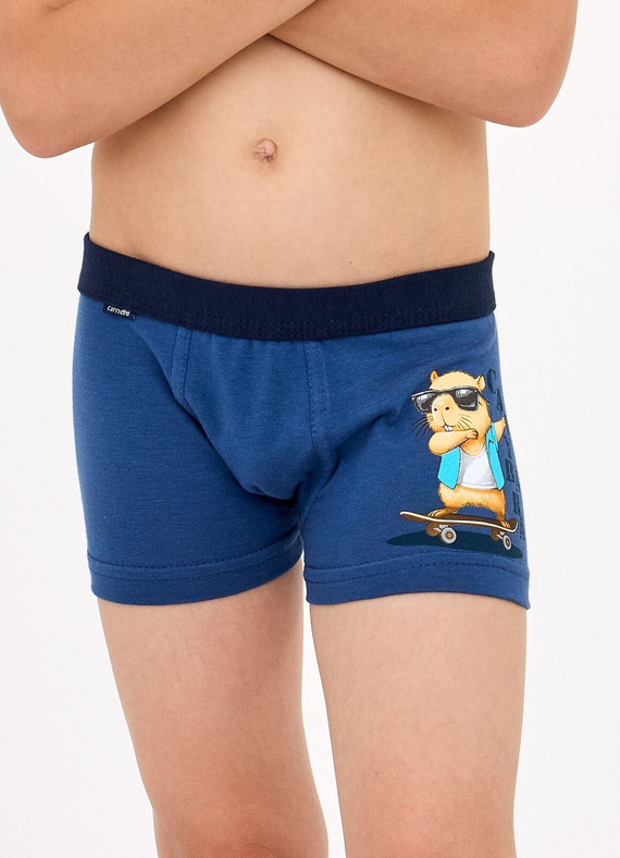 Jungen-Boxershorts aus Baumwolle Capybara 2 700/150, 701/150 Jeans – bequem und luftig