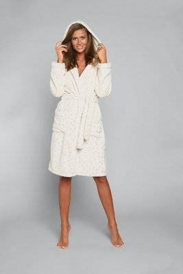 Italian Fashion Damen-Bademantel mit Kapuze - Druck/Goldene Sterne