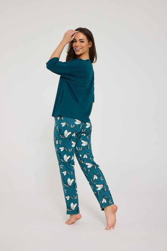 Damenpyjama Cornette Bridget 1109/510 grün 100% Baumwolle lang