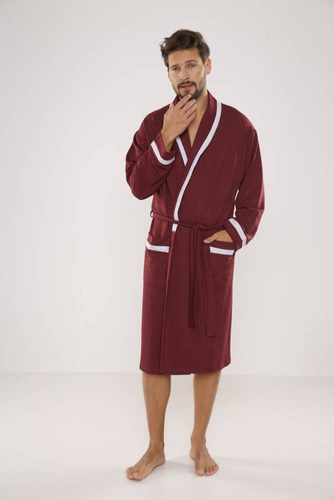 564 Bruno Morgenmantel für Herren De Lafense - kastanienbraun