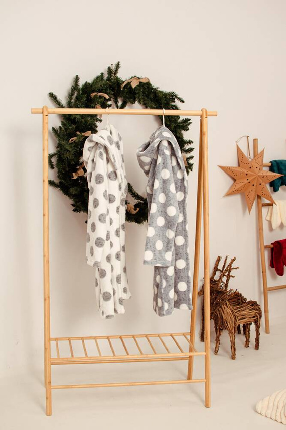 323 Dots Forex Morgenmantel - ecru