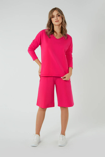 Madri 1/2 culottes Damen-Shorts Italienische Mode - fuchsia