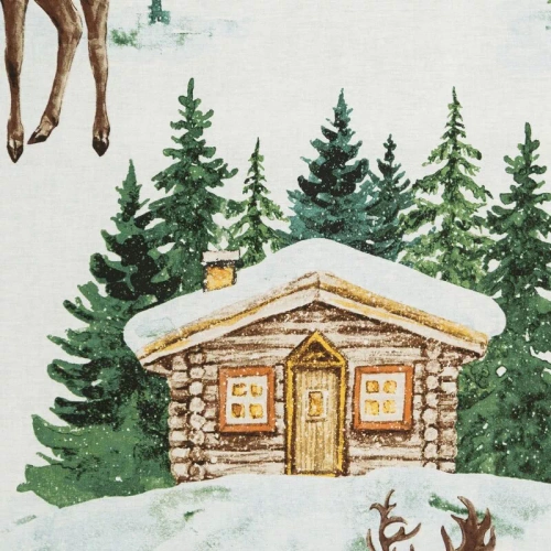 Weihnachtsbettwäsche Elsa Eurofirany beige 100% Baumwolle mit Reißverschluss