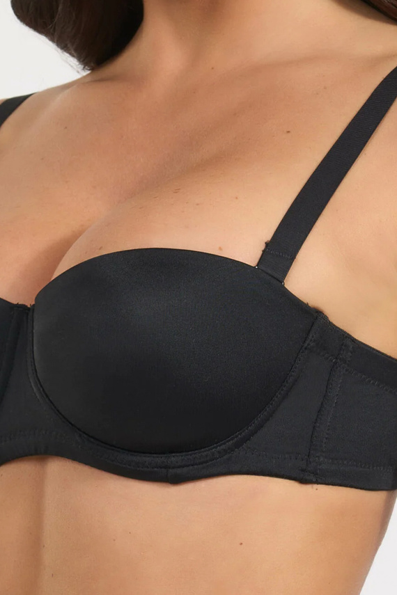 391 Biustonosz Bandeau Nero Selene Bardotka mit Bügeln und abnehmbaren Trägern