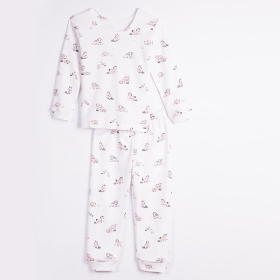 228036 Nicol FARMA Kinder-Pyjama 100% Baumwolle lang mit Tieren