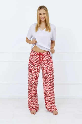 Evora Damen Pyjamahose, lang Italienische Mode - Druck