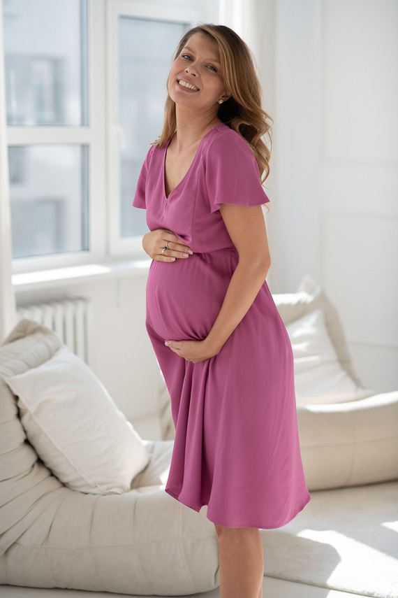 Umstands- und Stillkleid Lovely Dress Midi Milk&Love 100% Viskose rose