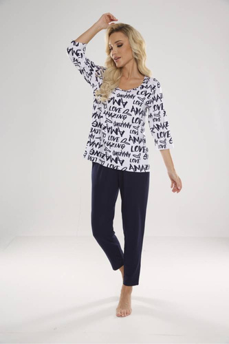 632 Amazing Forex Damen Schlafanzug - weiß-grün