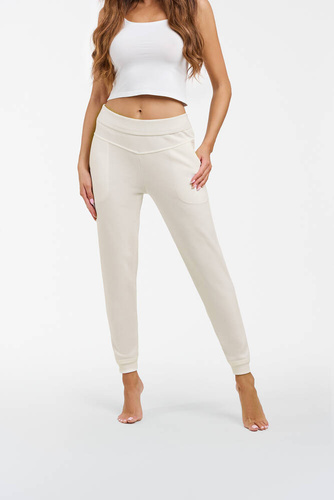 Roma Damen Jogginghose Italian Fashion - ecru