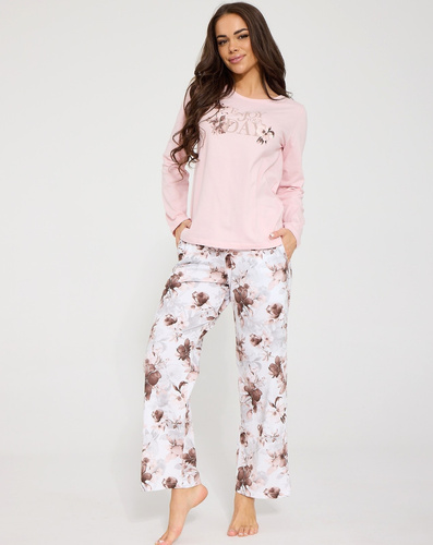 Cornette Your Day 1111/500 Damenpyjama 100% Baumwolle Lang Rosa