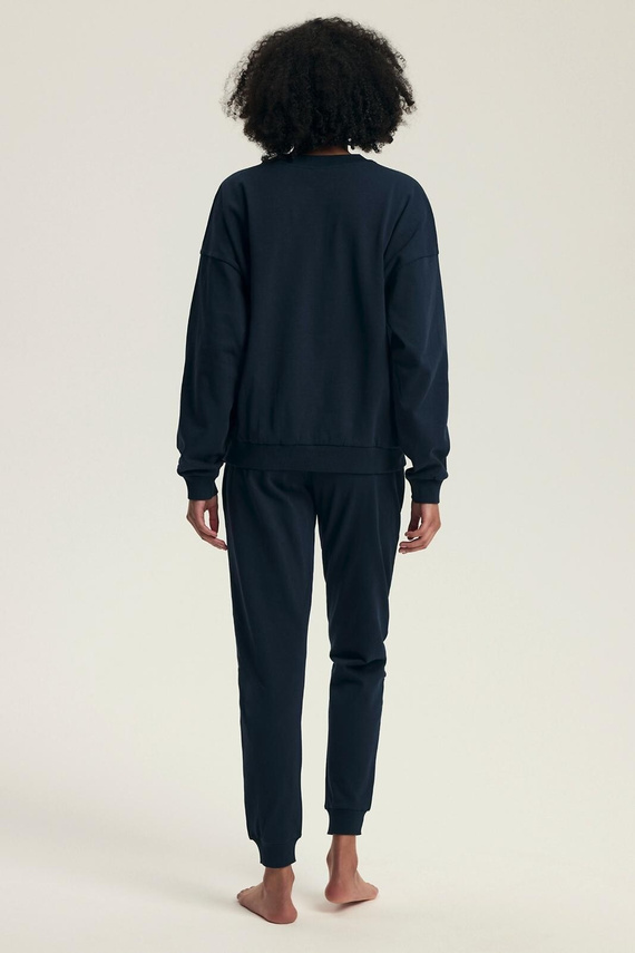 Henderson 43705 Delancy Damenpyjama, Marineblau – Baumwolle, lange Ärmel, bequem und stilvoll