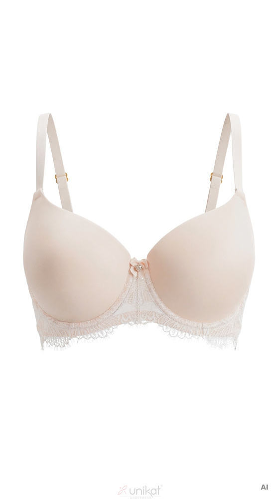 Unikat Zelia Full Cup Bügel-BH Beige Glatt mit Spitze