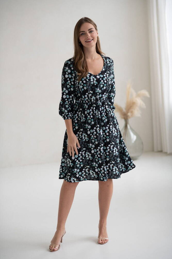 Lovely Dress Midi Umstands- und Stillkleid mit 3/4 Ärmeln Milk&Love mit Eukalyptusblättern