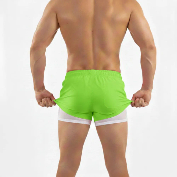 Sesto Senso Herren Badeshorts schnell trocknend Strandshorts mit Taschen lime