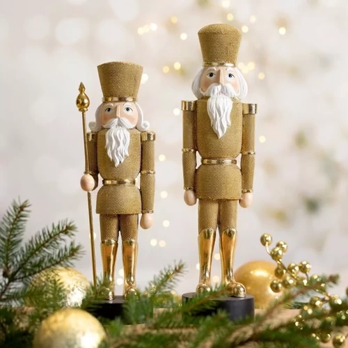 198 Nussknacker-Weihnachtsfigur, Eurogardinen, Gold