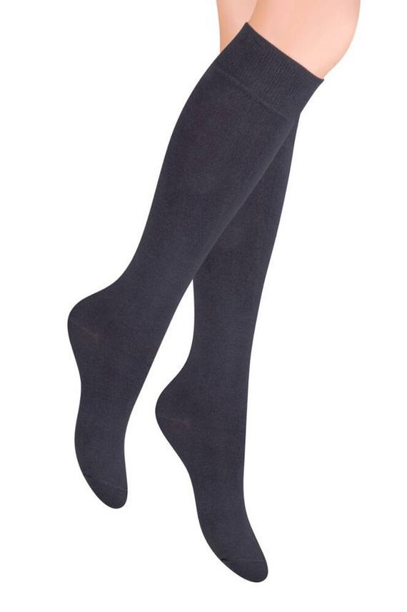 Art.072 Glatte Damen-Kniestrümpfe Steven – 081 Graphit