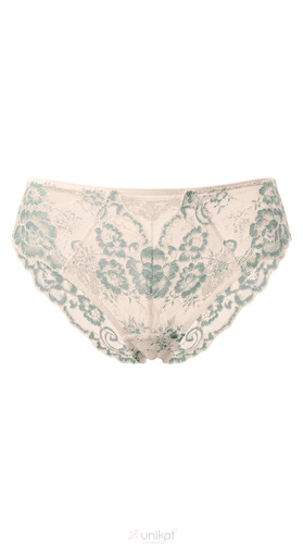 Feminine klassische Slip Unikat Eloise in Beige-Grün mit Spitze, elegant