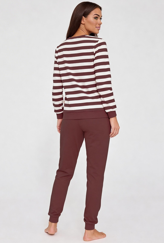 Damenpyjama Cornette Molly 635/475 schokoladenbraun – 100% Baumwolle