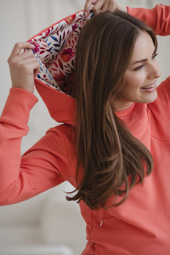 Milk Please Milk&Love Still-Sweatshirt mit korallenroter Kapuze