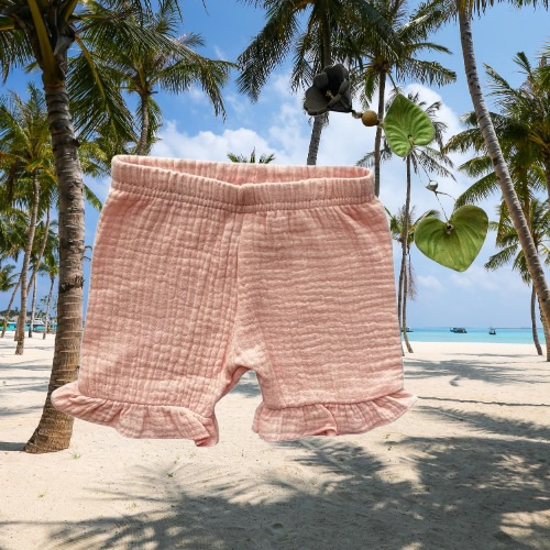 Mamatti SZ50310 Kinder Musselin Shorts in Staubrosa, Luftig und Elegant