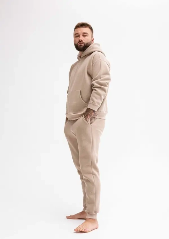 DK-K-B14 Dkaren Herren-Trainingsanzug-Set – Cappuccino