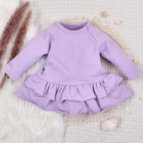 ABN-5487 Underwater World Nini Babykleid – Bio-Baumwolle, lila, lange Ärmel