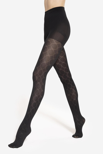 Modeline 07 Gatta Strumpfhose – 40 den, Push-up, geometrisches Muster