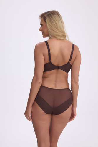 Biustonosz Soft Gaia Zelia 010 Braun mit Stickerei und dekorativen Trägern