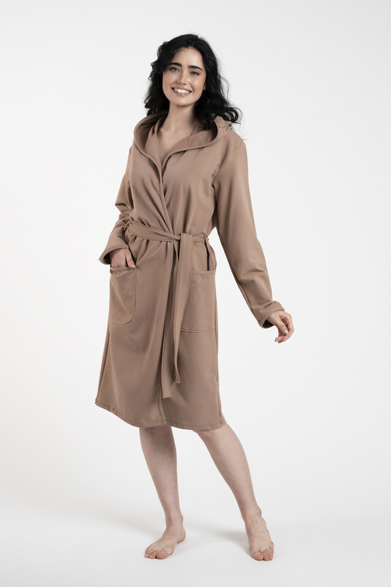 Karina Damenbademantel Italian Fashion - camel