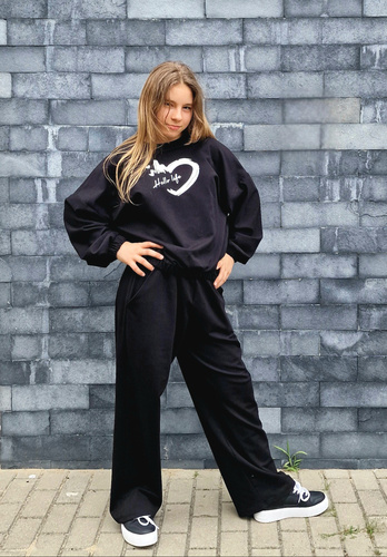 Gaja Kinder-Sweatshirt Bambarillo schwarz | Elastisches Baumwoll-Sweatshirt