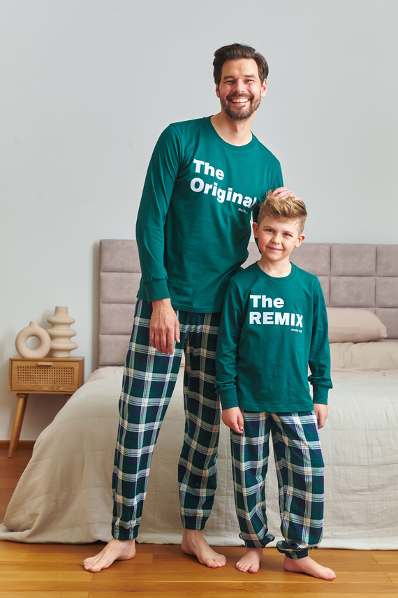 Doctor Nap 7342 – Unisex-Kinderpyjama „The Remix“ | Familienkollektion, polnische Produktion – Marineblau