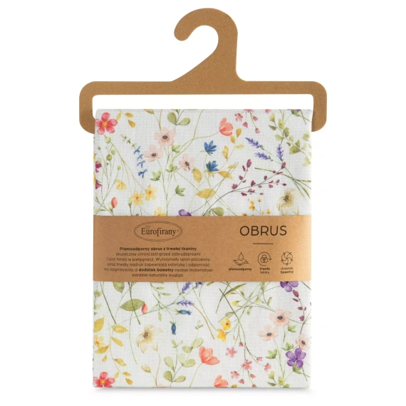 Tischdecke ANNA Eurofirany fleckenabweisend weiß-lila Blumen