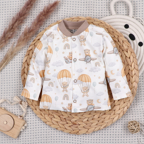 ABN-5510 Sky Journey Nini Babykaftan – Bio-Baumwolle, Druckknopfverschluss