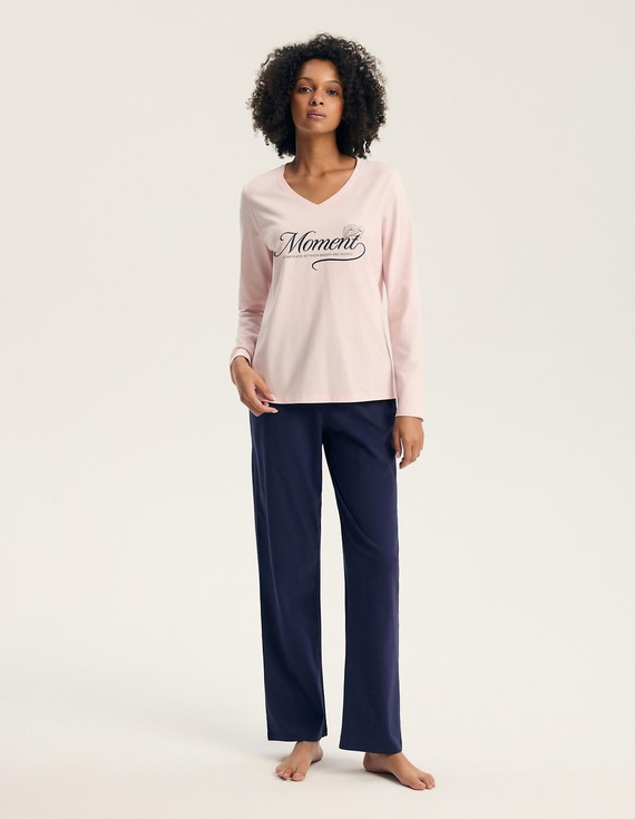 Henderson 46114 Gianna Damenpyjama Rosa 100% Baumwolle Langarm