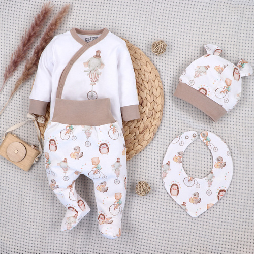 ABK-0049 4-teiliges Baby-Set Circus Nini aus Bio-Baumwolle