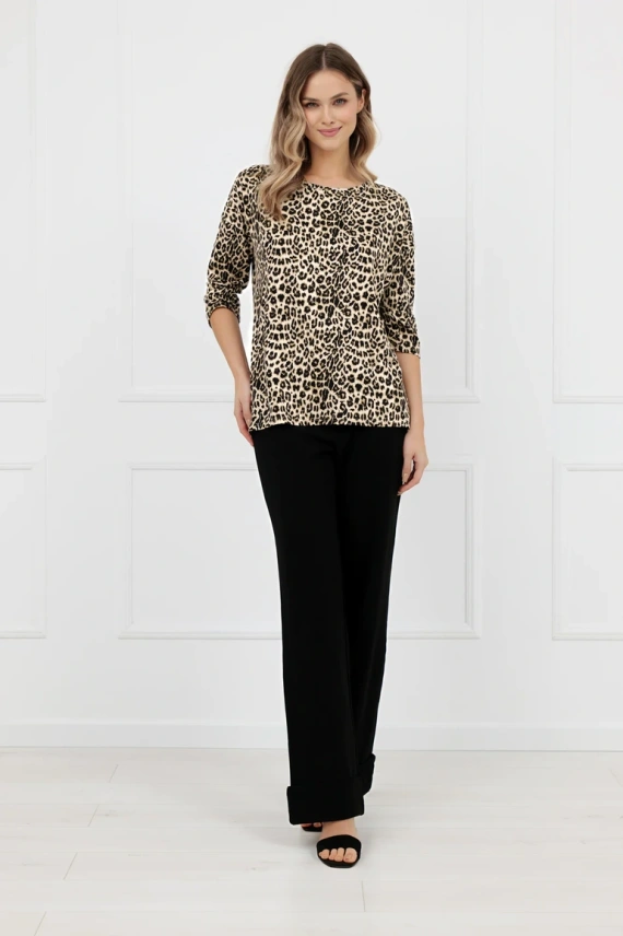 Damenbluse Kenia Italian Fashion Leopardenmuster 3/4 Ärmel