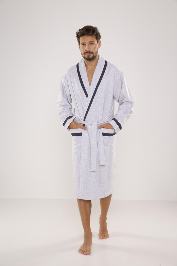 564 Bruno Herren Bademantel De Lafense - hell melange 