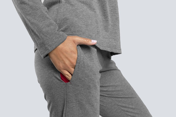 Akzent Damen Schlafanzüge Länge. ärmel, Länge. hose Italian Fashion - dunkel meliert 